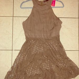Brand new brown dress with a peek hole top!